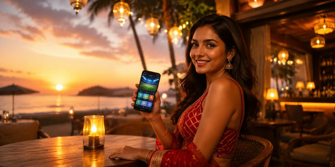 Vibrant casino and beach night scene in Goa